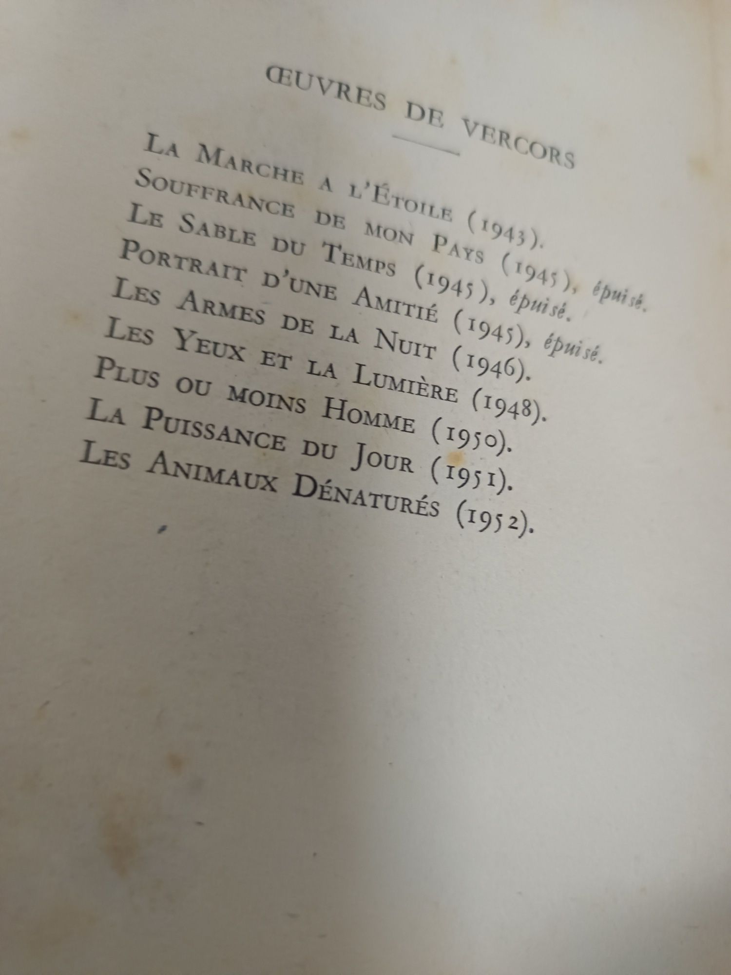Le livre de poche. "Le silence de La Mer" 1951com 182 páginas.