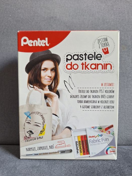 Zestaw - Pastele do tkanin Pentel + torba bawełniana!