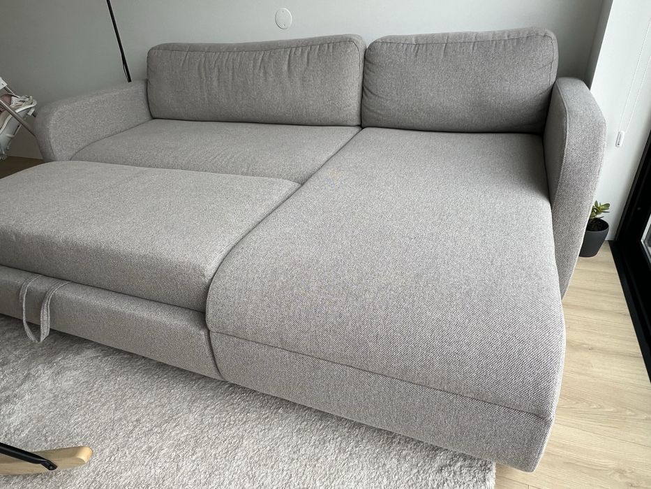 Sofá-cama chaise-longue MOMMARK tecido bege