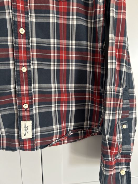 Koszula męska Abercrombie & Fitch w kratę taliowana slim fit