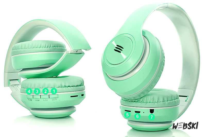 Bezprzewodowe słuchawki z radiem do smartfona tabletu