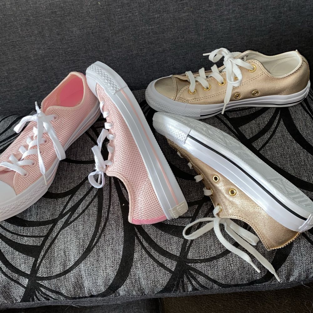 Макосини кеди Converse рожеві р-р 39 та золоті 36,5