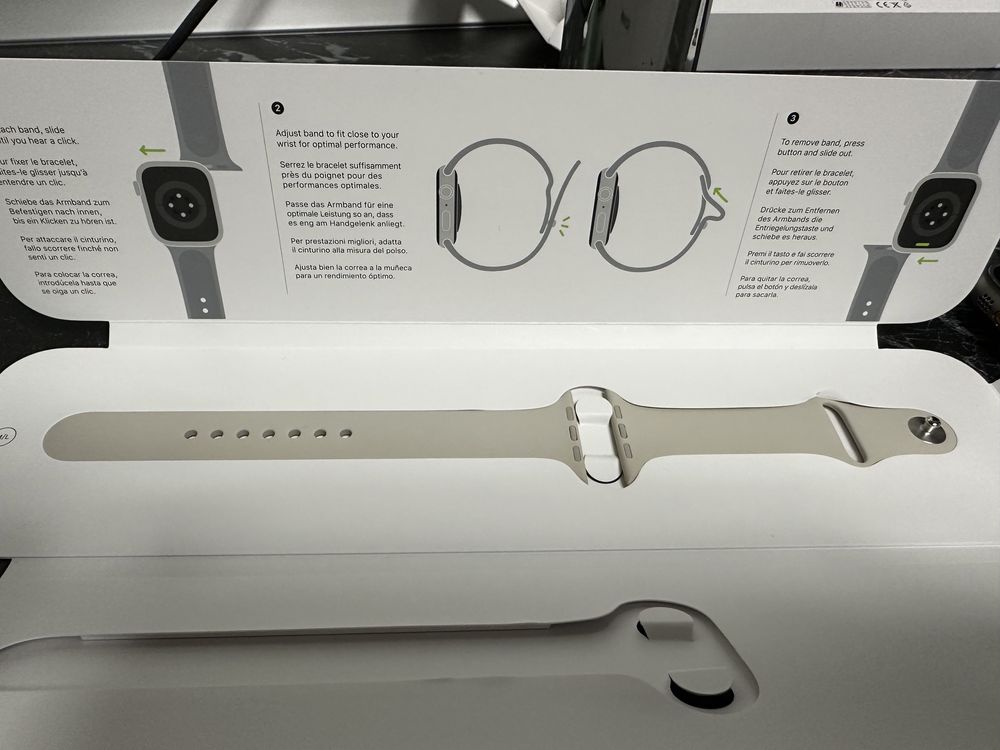 Оригінальний ремінець для Apple Watch 9 Starlight, розмір M/L