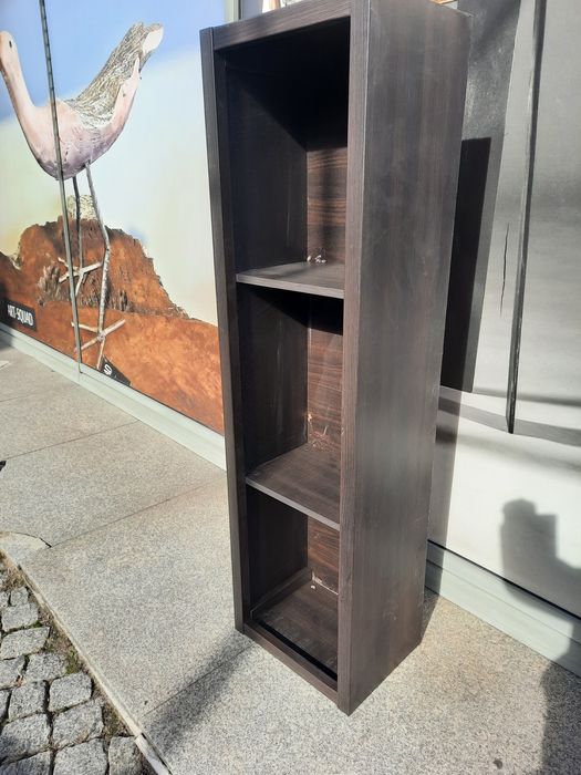 regał biurowy pokojowy na książki segregatory  półka słupek cieny brąz