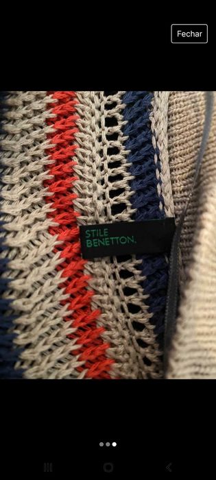 Casaco/Cardigan de malha/croché, manga 3/4 - M -Unit.Color.Of Benetton