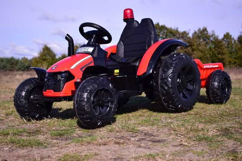 Autko na akumulator TRAKTOR TRUCK Z PRZYCZEPĄ I KOGUTEM auto traktorek