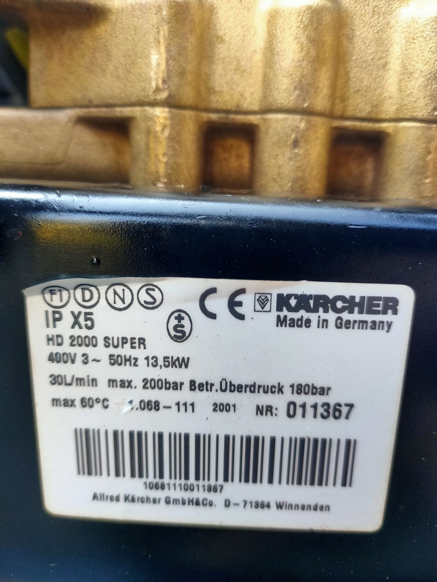 KARCHER HD 2000 SUPER Myjka ciśnieniowa