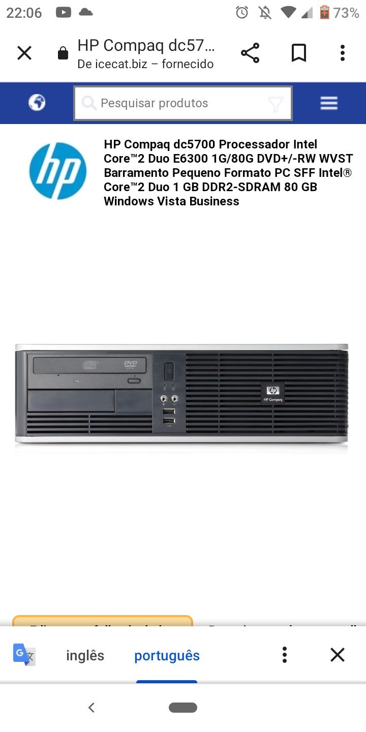 Hp compaq DC 5700 semi novo