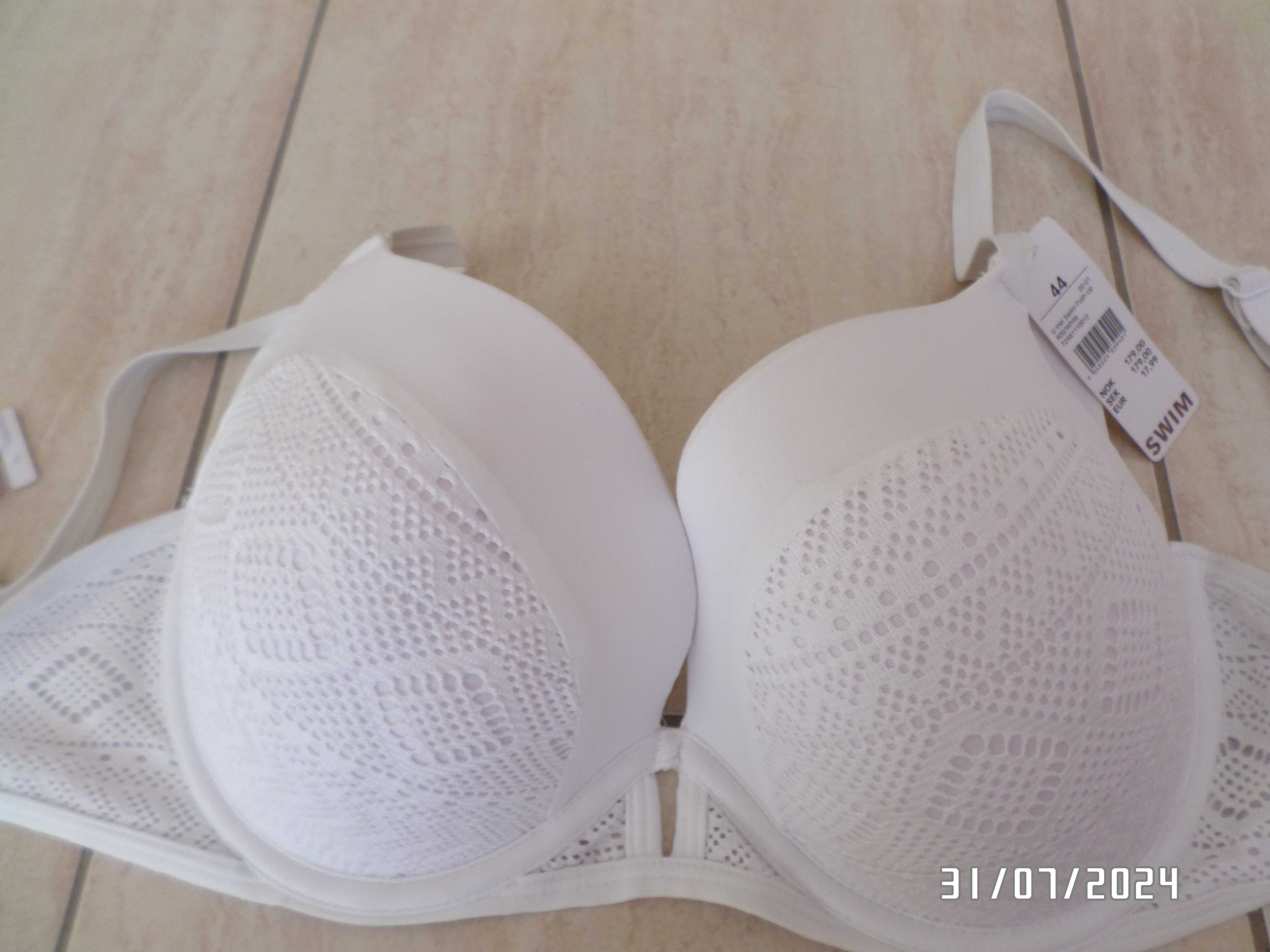 Firmowy biały nowy biustonosz-44C-PUSH UP-CUBUS-nowy