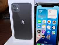 Apple iPhone 11 Czarny 64 GB + Ładowarka i Etui - Bardzo dobry stan