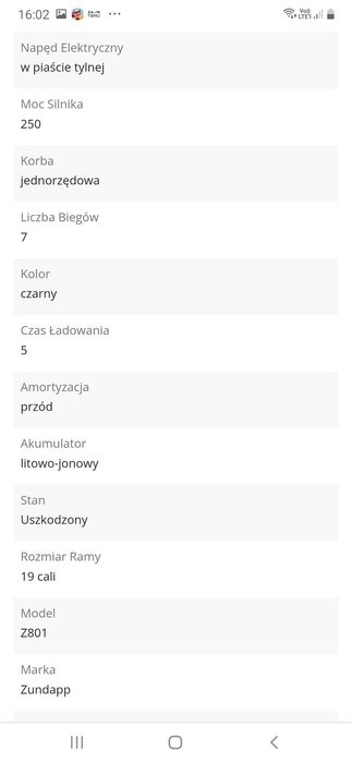 Rower elektryczny Zundapp z801 - możliwa zamiana