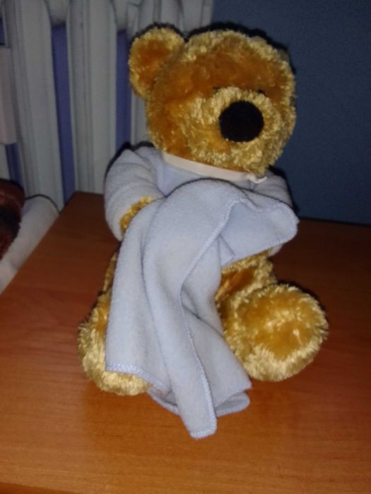 maskotka pluszowa mis z kocykiem