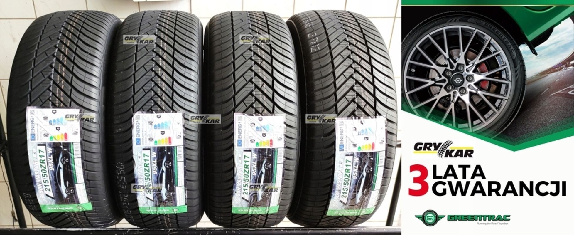Opony 215/50r17 Greentrac Season Master 4szt. 2025r C/B/71dB 3 lata gw
