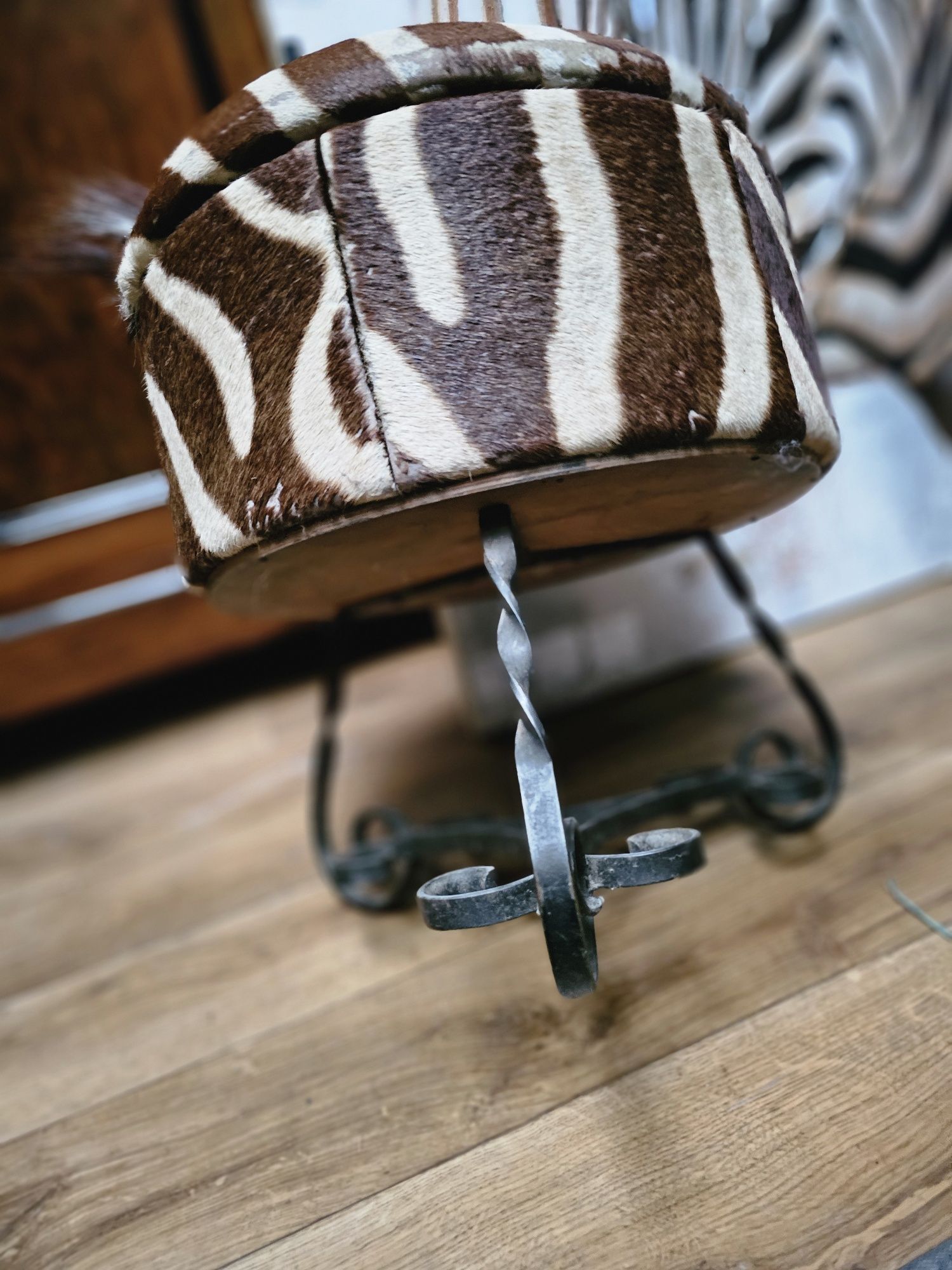 Pufa oryginał futro zebry zebra Afryka #1545 Stylowy Węgrów