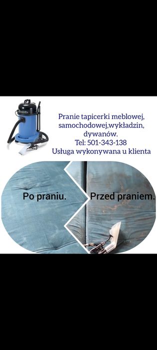 Pranie tapicerki,dywanów,aut, wykładzin- Profesjonalnie i tanio.