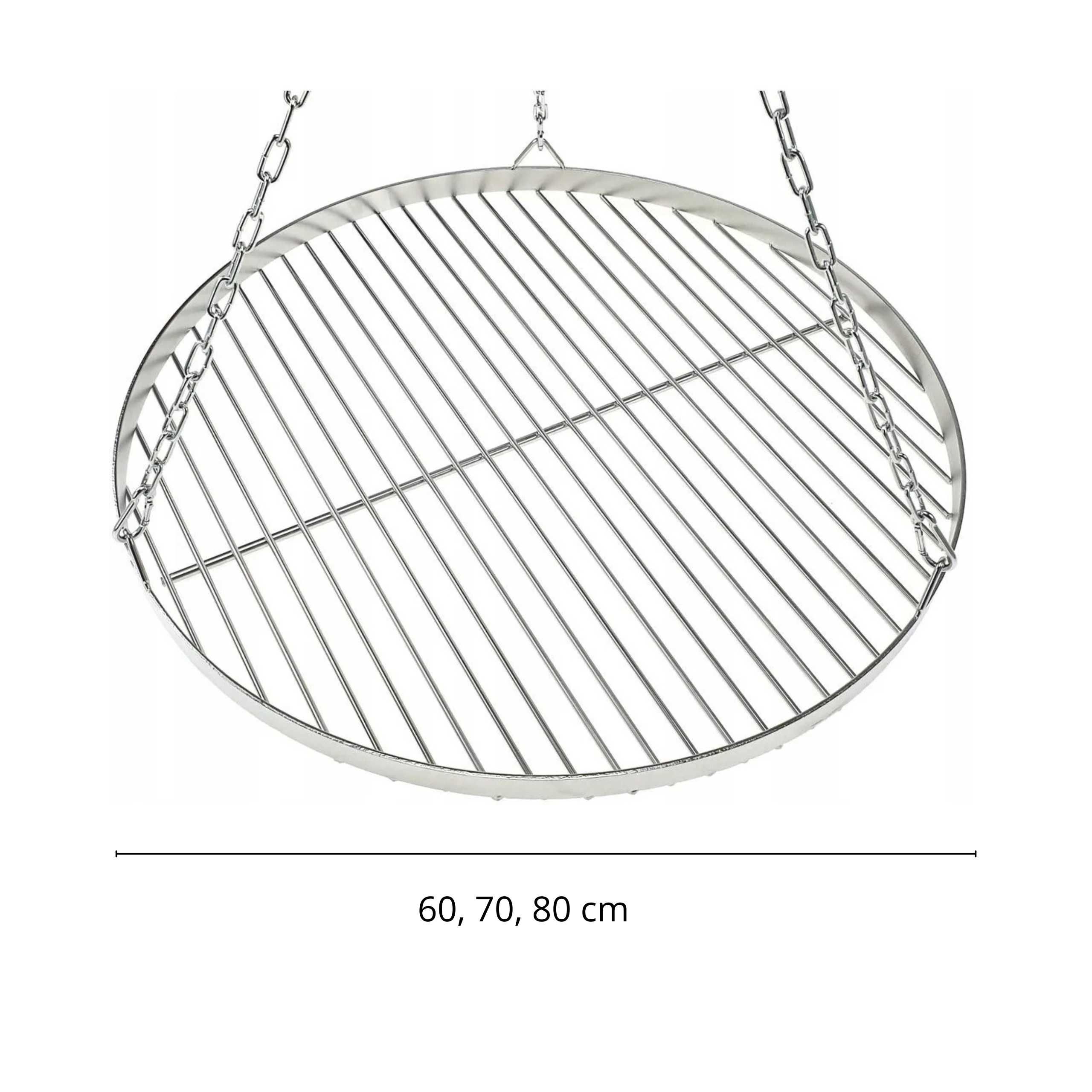 Grill trójnóg PROMOCJA, 195cm ruszt nierdzewny, palenisko PRODUCENT