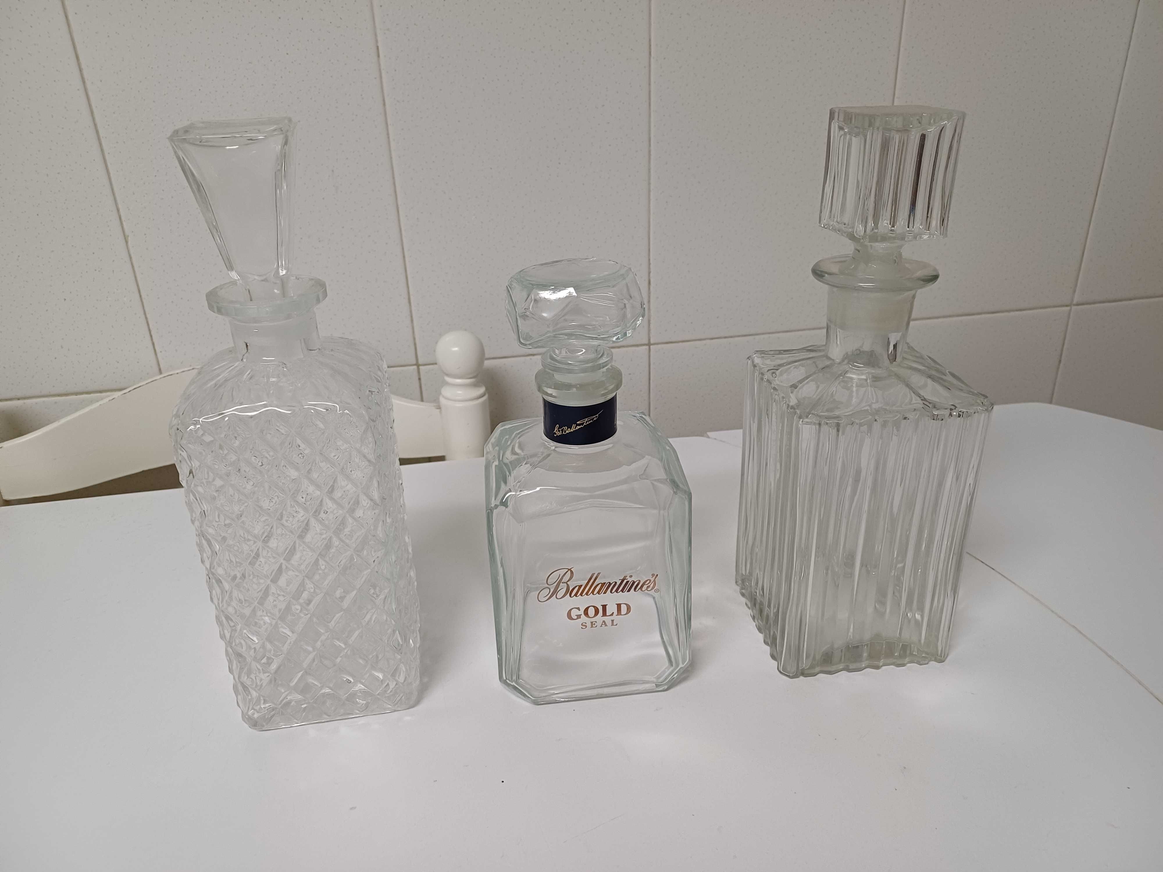 Garrafas em cristal 3 unidades