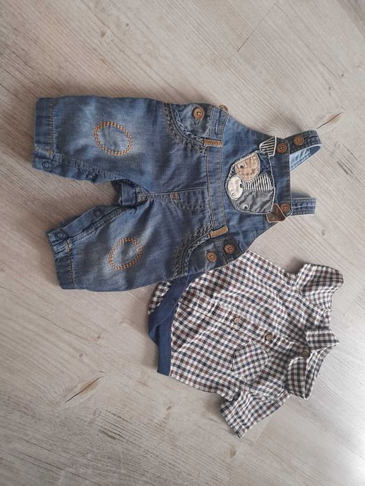 Next baby komplef dla Maluszka body koszula ogrodniczki do 56cm