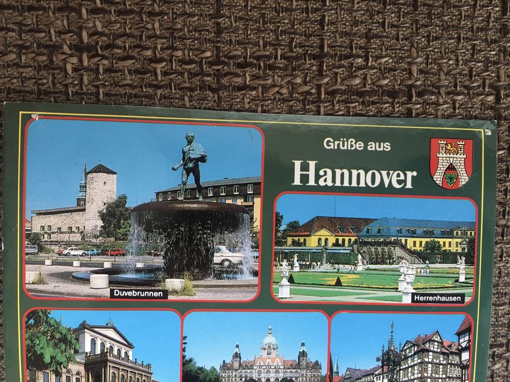 Magnes na lodówkę z Niemiec, z Hannoveru Hannover Niemcy + widokówka