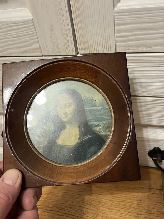Obraz reprodukcja ramka drewno Mona Lisa