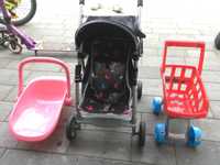 Wózek dla lalek, nosidelko oraz wózek  na zakupy