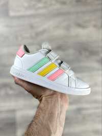 Adidas кроссовки 27 размер детские кожаные белые оригинал
