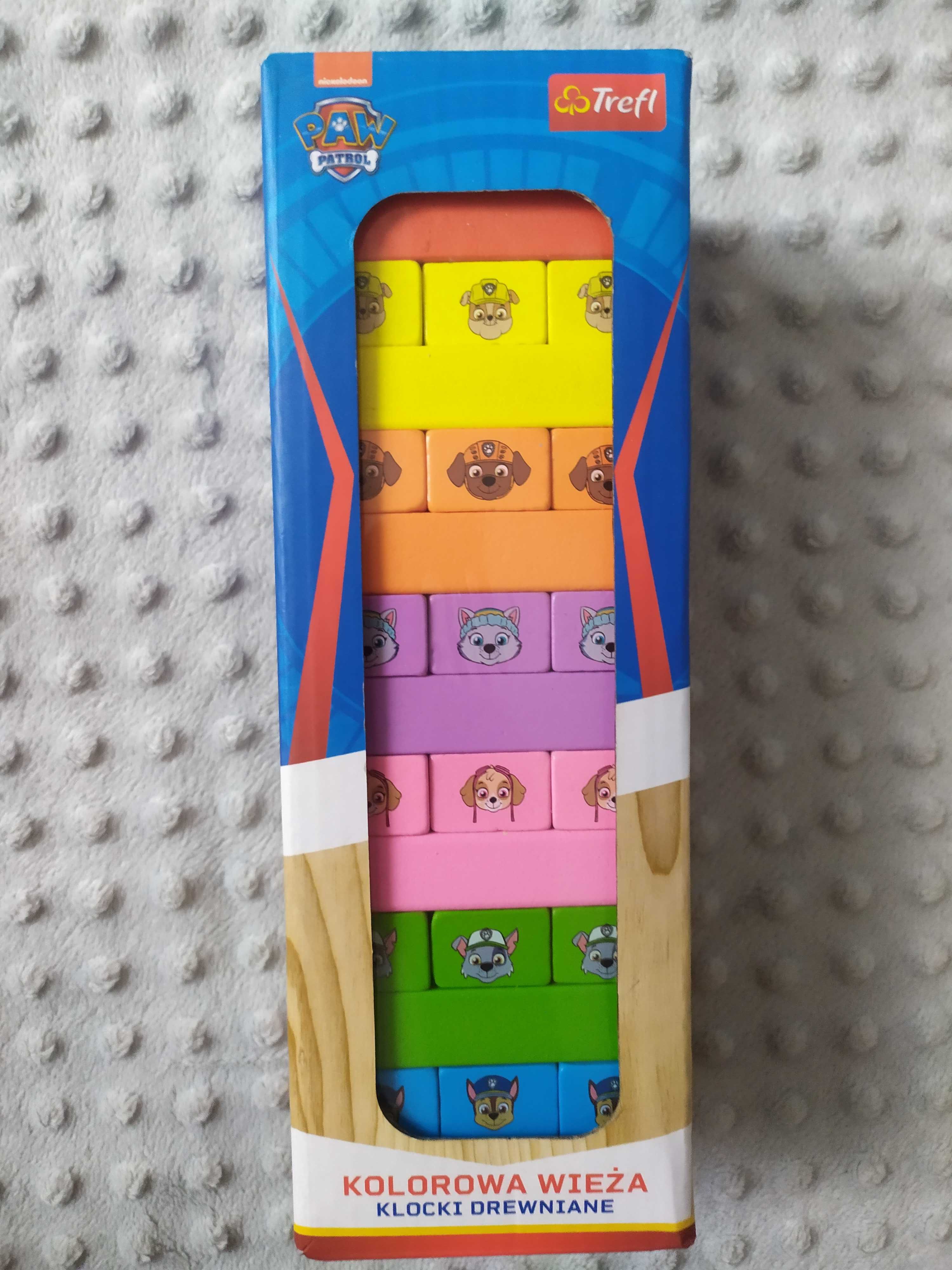 Trefl kolorowa wieża klocki drewniane Psi Patrol Junga