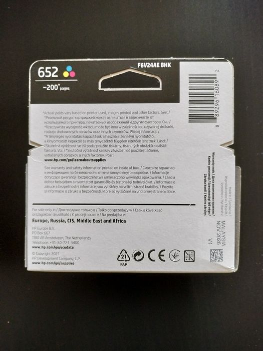 Tusz HP 652 Color – nowy, oryginalny