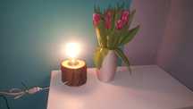 Lampka w pniu mała z żarówka handmade