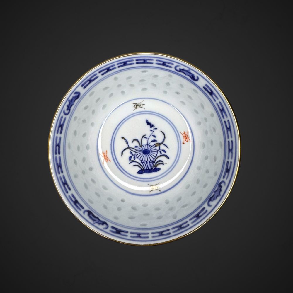 Chińska porcelana ryżowa miski złocenia kwiat B301015