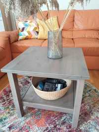 Stolik kawowy Ikea Hemnes szarobrązowy lite drewno 55 cm