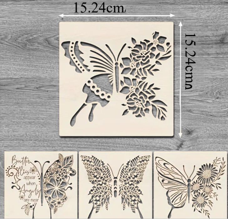 Zestaw 4szt Szablonów,  malarski, DIY, crapbookingu, tynk ozdobny