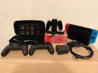 Nintendo Switch V2 + 2 Jogos, 1 Comandos Pro, Bolsa e cartão memoria