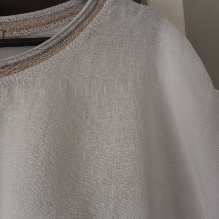 Biała bluzka len bawełna L / XL