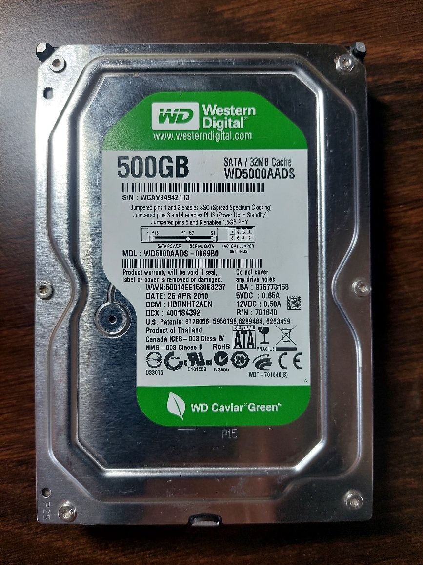 Dysk twardy Western Digital WD5000AADS 500GB SATA II 3,5"