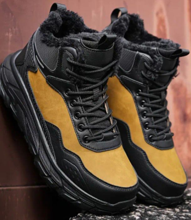 Чоловічі зимові черевики на товстій підошві, нековзні та зносостійкі