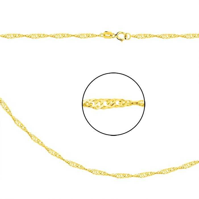 Nowy złoty łańcuszek splot "Singapur" 50cm 585 (Ł54-2)