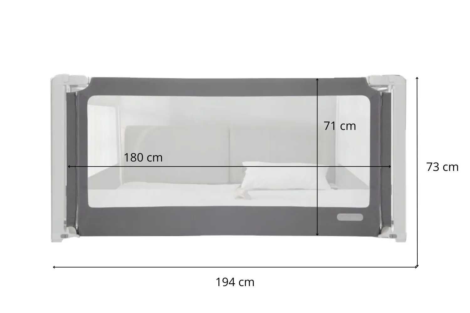 Barierka ochronna do łóżka LUX 200 cm Primabobo + pas