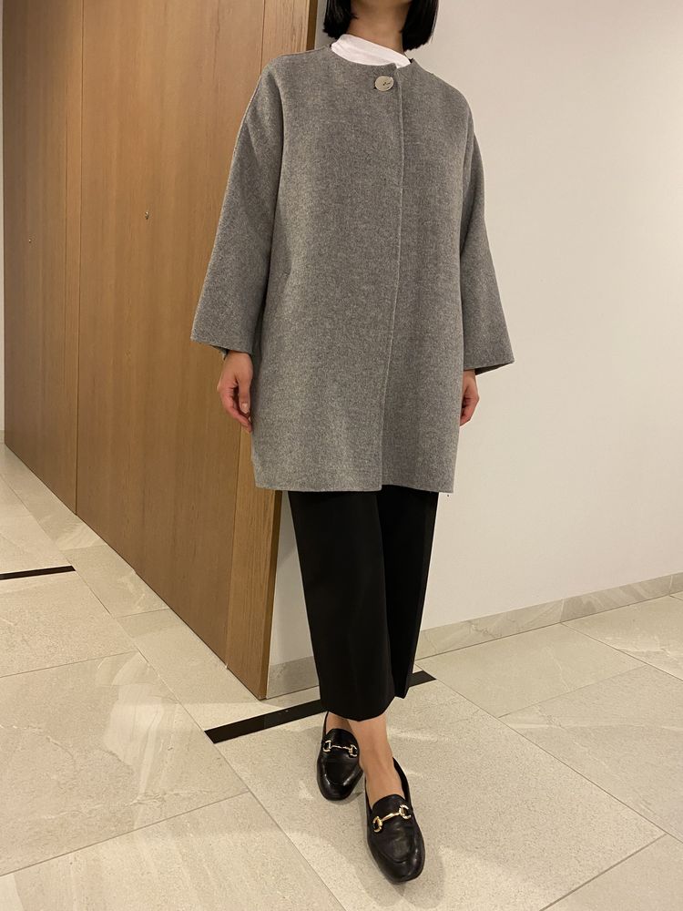 Zara hand made płaszcz krótki szary XS oversize