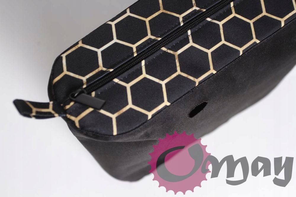 organizer OBAG MINI czarny złote plastry miodu wkład OMAY