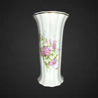 Porcelanowy wazon kwiaty ręcznie malowany limoges France b41102