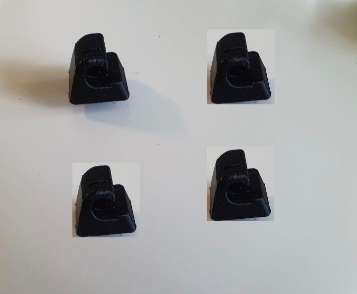 Botões e suporte Mercedes 190 em 3d