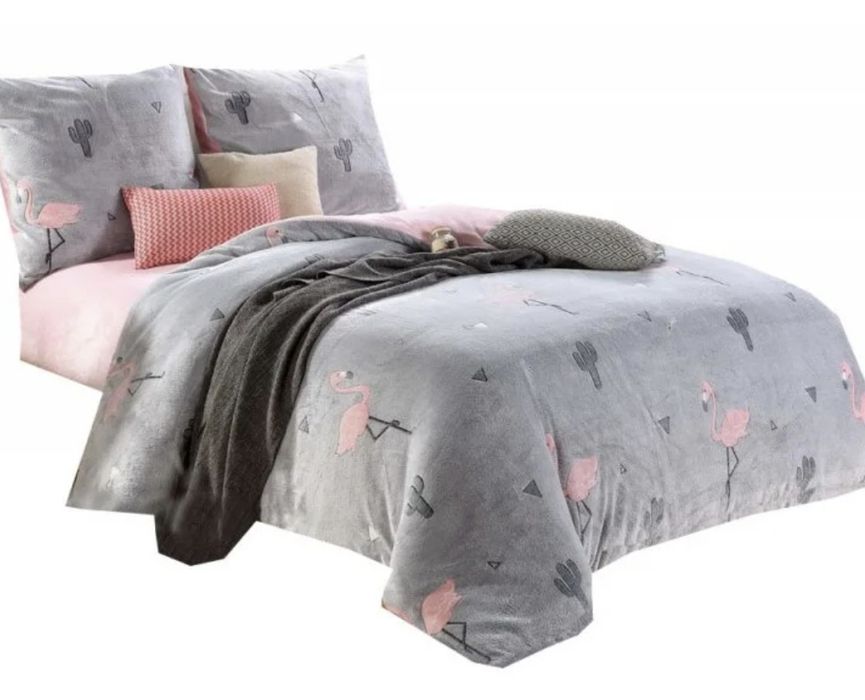 Pościel flamingi - mikrofibra milutka typu miś