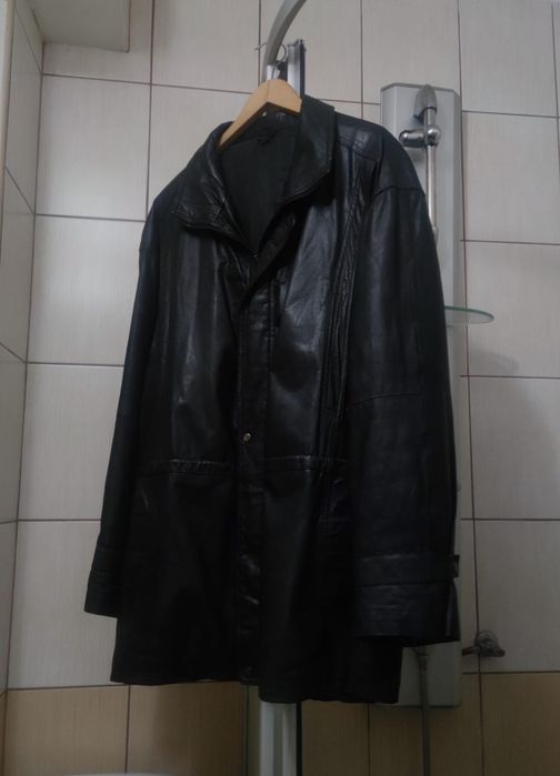 kurtka męska XL skórzana Diplomat ekologicznie eco leather czarna vint