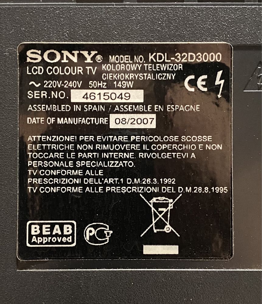 Sony KDL-32D3000