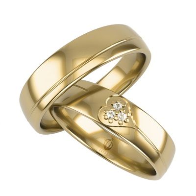 Obrączka serce Para obrączek złotych cyrkonie z sercem złoto 333 8K