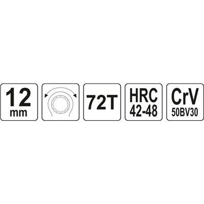 Grzechotka Hex 12Mm Yato