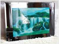 Przepiękny obraz - lustro relaksacyjny wodospad ruchomy 3D
