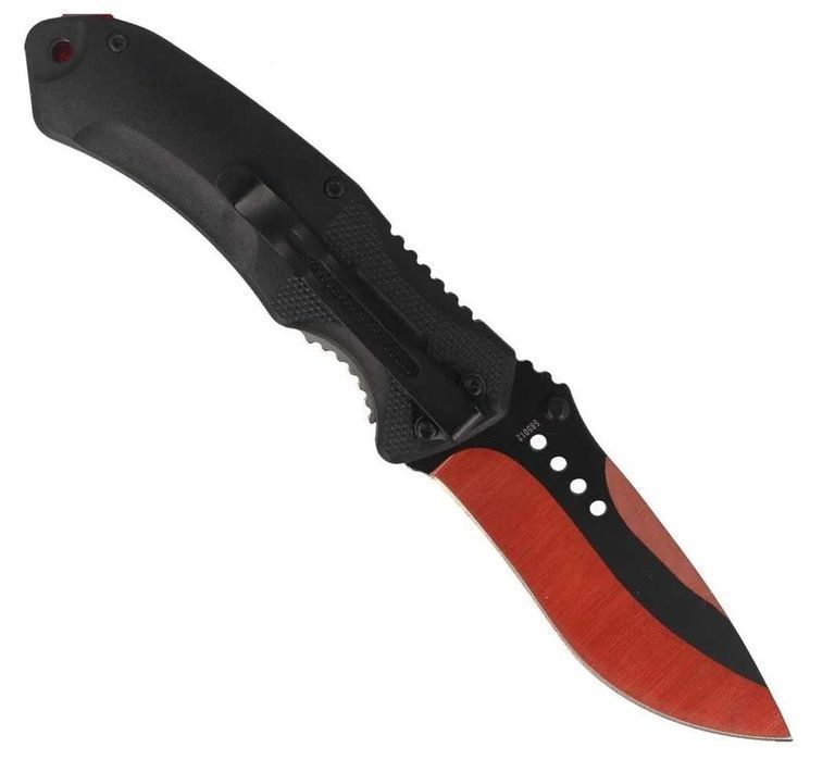 FOXTER® Nóż składany ratowniczy wojskowy taktyczny red 21cm