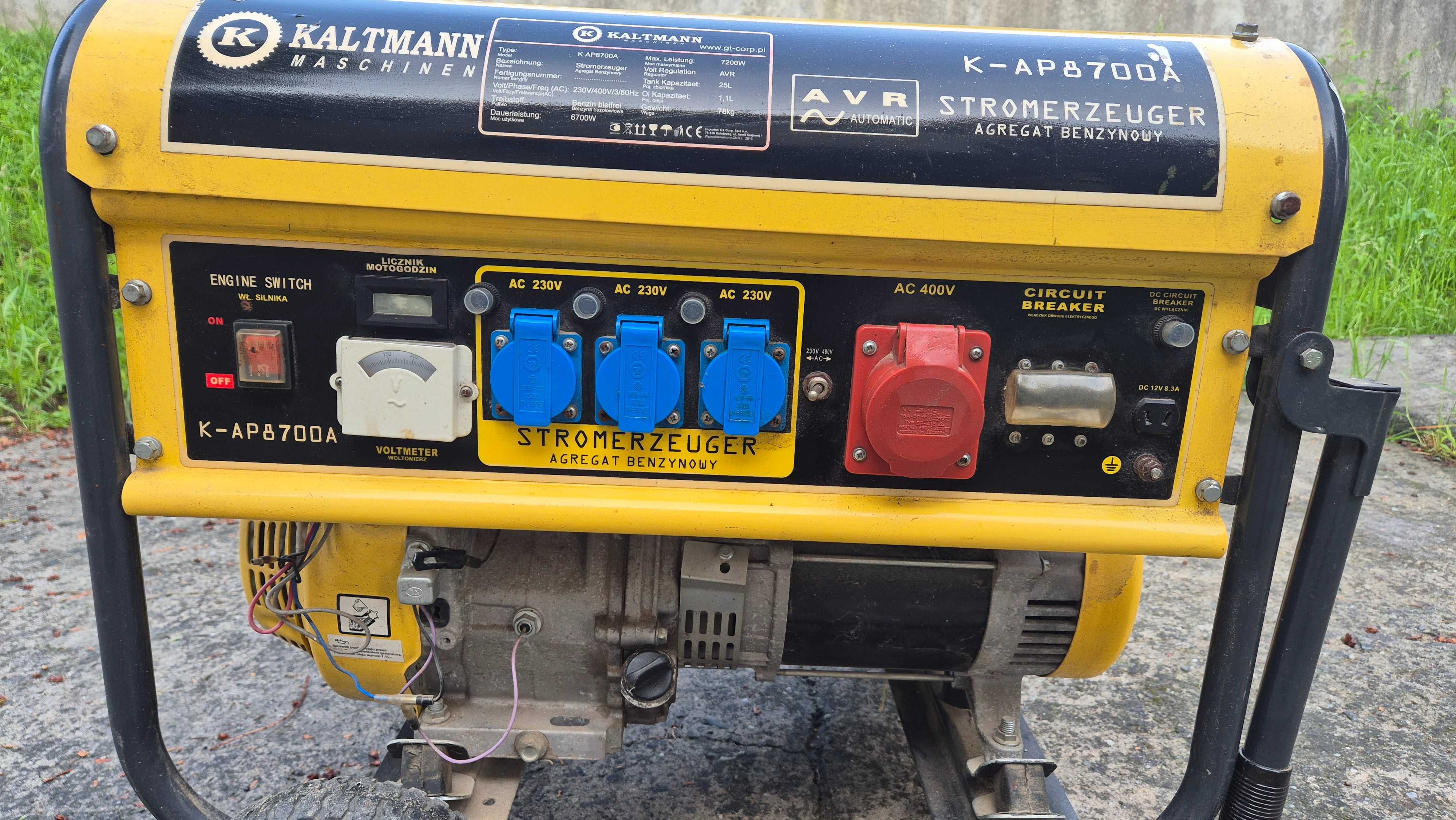 Agregat prądotwórczy K-AP8700A 7,2 KW